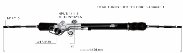 autopartes Mexico leon gto - Cremallera de dirección asistida 53601-tk8-a01 406F2526 HONDA