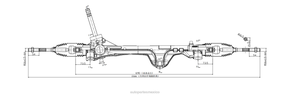 autopartes Mexico leon gto - cremallera de dirección asistida 56500-l400a 406F2746 HYUNDAI/KIA