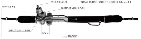 napa autopartes México - cremallera de dirección asistida 57700-3j000 406F2768 HYUNDAI/KIA