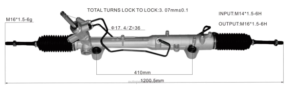 hutchinson autopartes México - cremallera de dirección asistida td11-32-110h td11-32-110j td11-32-110k 262057 406F2634 MAZDA