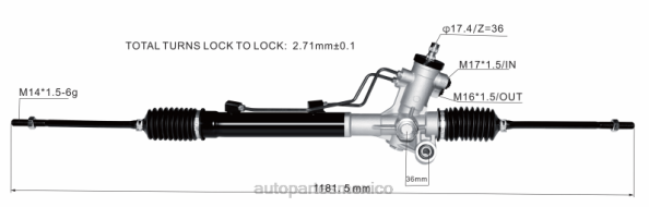 autopartes México - cremallera de dirección asistida 44250-42032 406F2492 TOYOTA